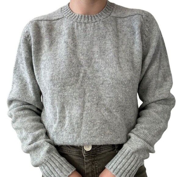 Vintage Northern Isles Mens Shetland Wool Blend Gray Crew Neck Sweater L - Picture 1 of 10